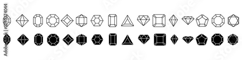Diamonds icon vector set. Gem illustration sign collection. sapphire symbol. precious logo. jewels web icon.