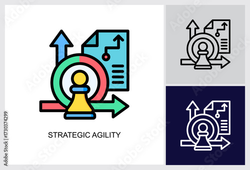 Scenario Planning icon Multi Style Vector Illustration 
