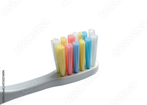 Colorful Toothbrush Bristles Against Black Background