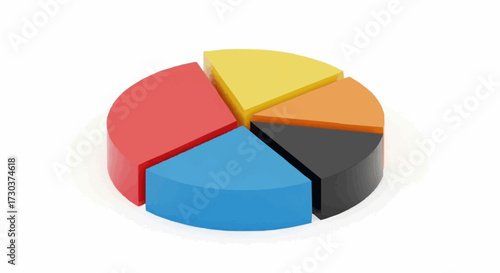 Colorful Pie Chart Representing Data Segments and Proportions
