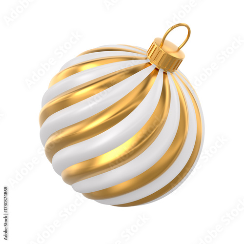 Christmas ball on white bac...
