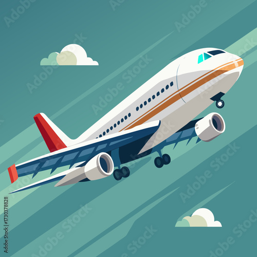 High detailed white airliner or Jet Airplane Take 