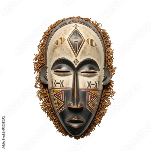 Traditional African tribal mask isolated on white background