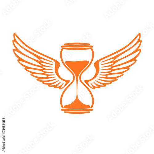 Elegant winged hourglass symbolizes fleeting time and urgent deadlines for business success