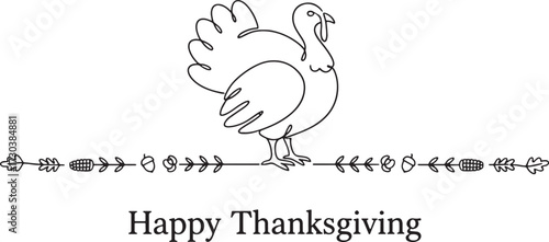 A minimal Thanksgiving line drawing