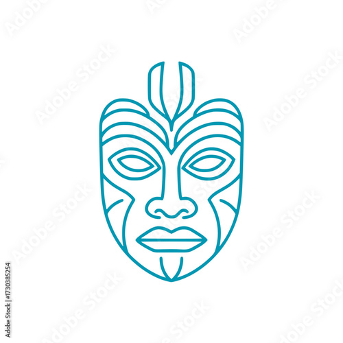 Striking tribal mask design conveying ancient culture and artistic expression