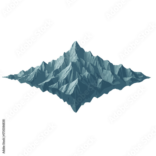 Majestic mountain range peaks rise dramatically, conveying adventure and natural beauty.