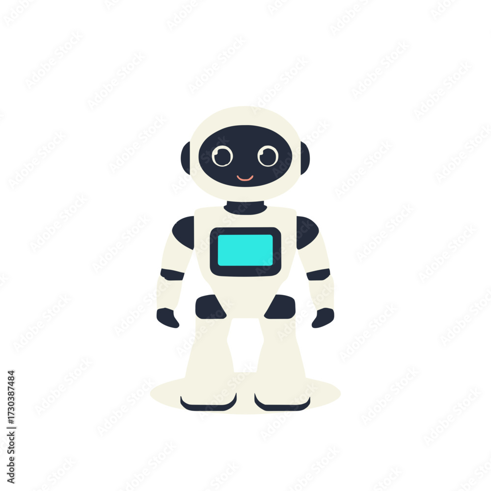 Fototapeta premium Friendly Robot Character Ready for Futuristic Tech Projects and Digital Innovation Concepts