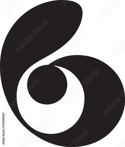 Abstract Black and White Form