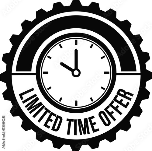 Vector art of limited time offer clock 