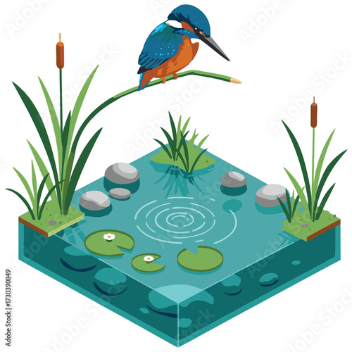 Capture the essence of keen focus and swift execution with this vibrant kingfisher vector. Ideal for projects demanding natural elegance, environmental themes, or strategic branding