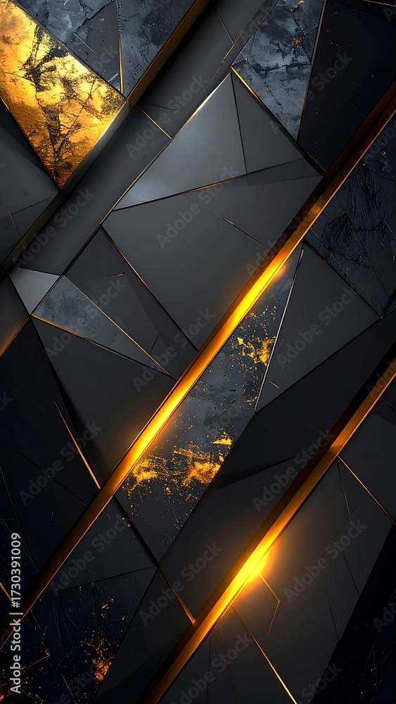 Obraz premium Abstract geometric design with gold accents