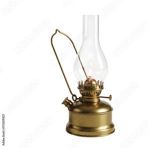 Vintage oil lantern isolated on white backgroun