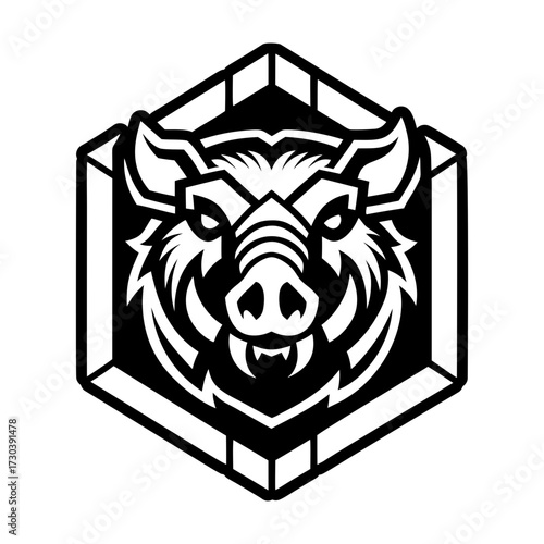 Grizzly bear face icon in glyph style