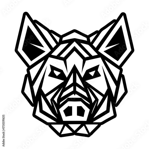 Grizzly bear face icon in glyph style
