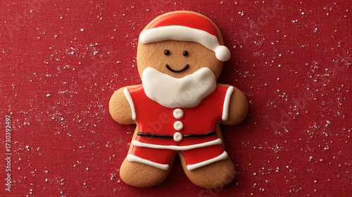 Festive holiday action gingerbread man decoration christmas celebration cookie art cozy kitchen close-up view sweet treats