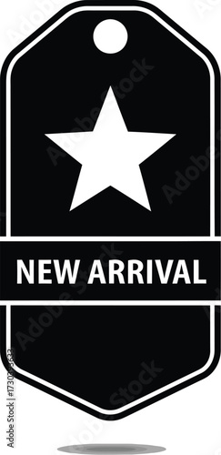 Vector art of new arrival tag with star