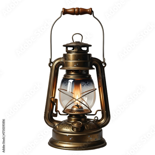 Vintage oil lantern isolated on white backgroun