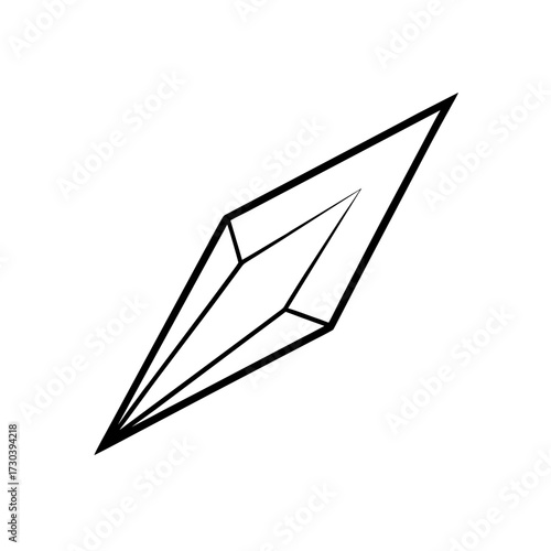 Outlined crystal diamond pointy shape art silhouette