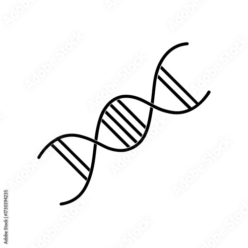 Outline drawing of a dna double helix shape silhouette