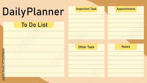 Minimal daily planner template with sections for to do list important tasks appointments other tasks and notes perfect for productivity planning office work and personal use