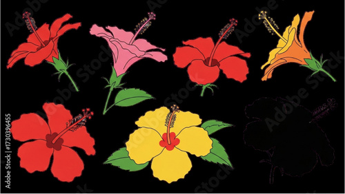 Wallpaper Mural Spring Flowers Set – Floral Vector Illustration Collection AI EPS PNG JPEG Torontodigital.ca