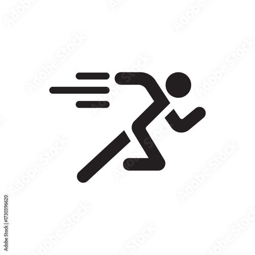 Man fast run icon rush vector template