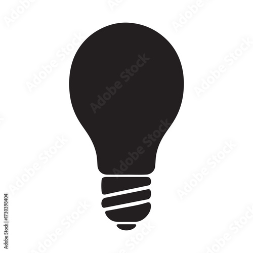 Light Bulb Silhouette Energy Idea Symbol Innovation Vector Icon