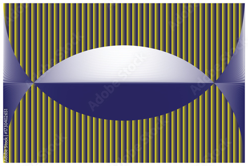 Ellipse Symmetry Pattern – 2D Sacred Geometry of Yellow-Blue Gradient Curves and Devotional Convergence