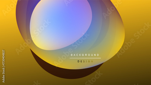 Abstract layers create vibrant, colorful design. Gradient hues blend, forming circular shapes against dark backdrop. Modern aesthetic.