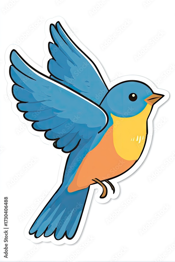 Obraz premium Vibrant blue bird in flight isolated vector illustration for design