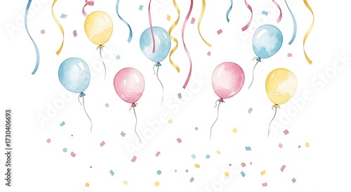 Celebration Balloons and Confetti.