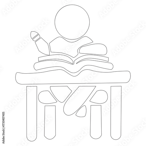 a child is studying