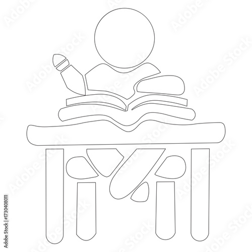 a child is studying