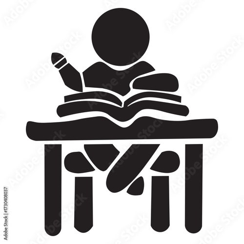 a child is studying