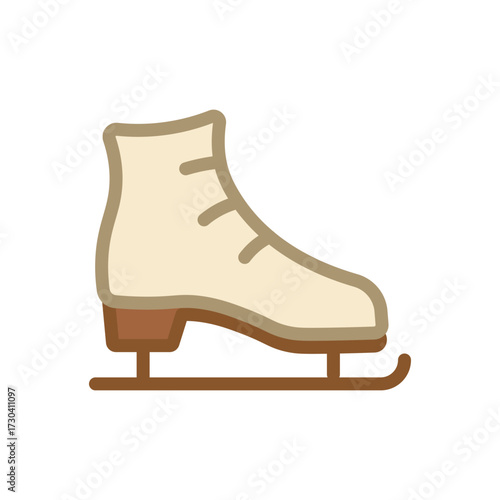 Ice Skating Shoes Flat Vector illustration design