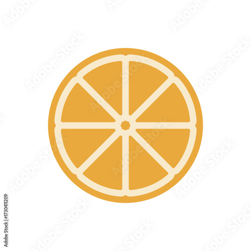 Orange icon, sliced orange vector illustration, silhouette design