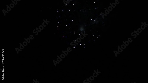 Firework display celebration event festive pyrotechnics show in dark night