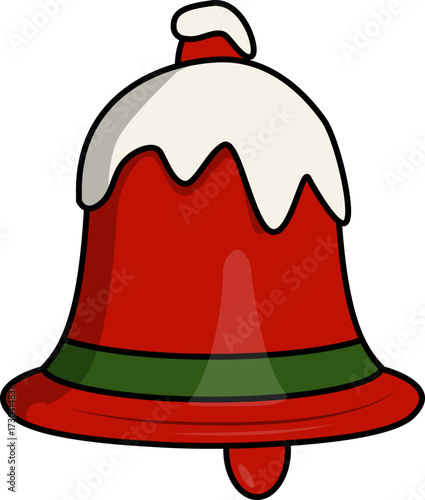 Christmas Bell with White Snow Cap