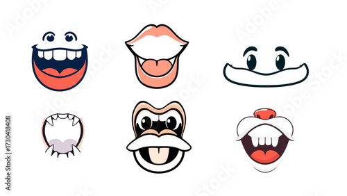 set of funny cartoon animals