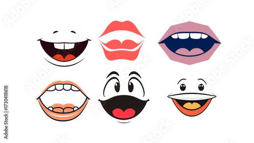 vector illustration of a set of lips