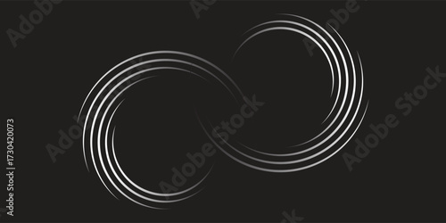 Concentric Circle Elements Backgrounds. Abstract circle pattern. Black and white graphics. Eps 10