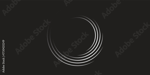 Concentric Circle Elements Backgrounds. Abstract circle pattern. Black and white graphics. Eps 10