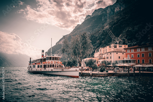 Riva del Garda, Italy - 2025. Old paddle steamer
