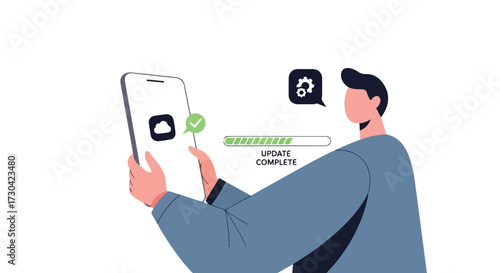 Effortless mobile update: seamless process illustration with a user-centric experience for streamlined functionality and enhanced mobile performance