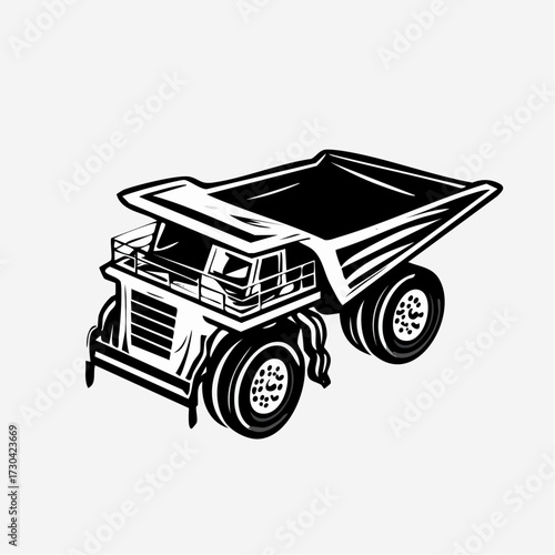 Heavy Mining Dump Truck Illustration for Industrial Projects and Designs