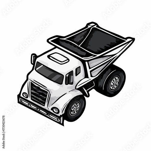 Isometric Dump Truck Illustration Construction and Transportation Theme