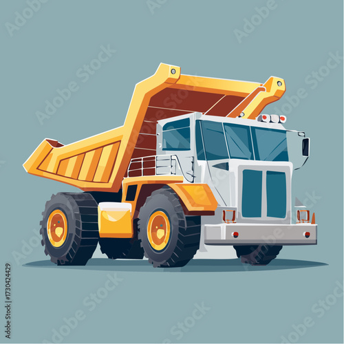 Colorful Illustration of a Dump Truck Perfect for Construction and Transportation Projects