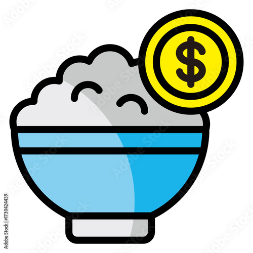 Food Price  Icon Element For Design