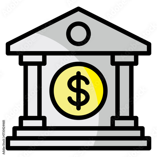 Central Bank  Icon Element For Design